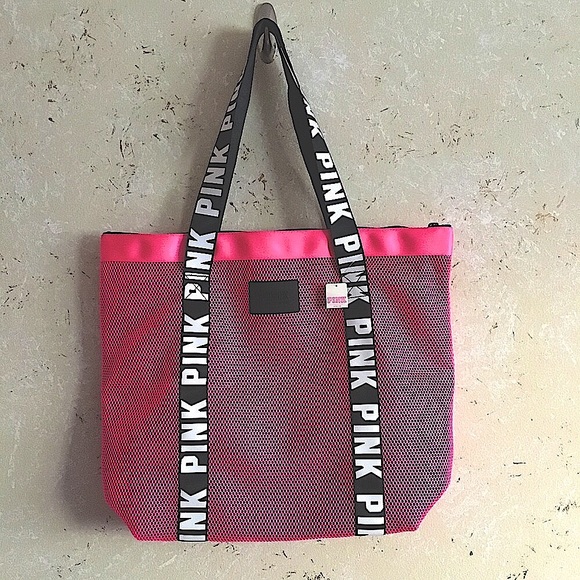 PINK VS Large Tote PINK Logo NWT RARE - Picture 3 of 8